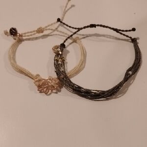 Pura Vida Cream and Black Braided Bracelets